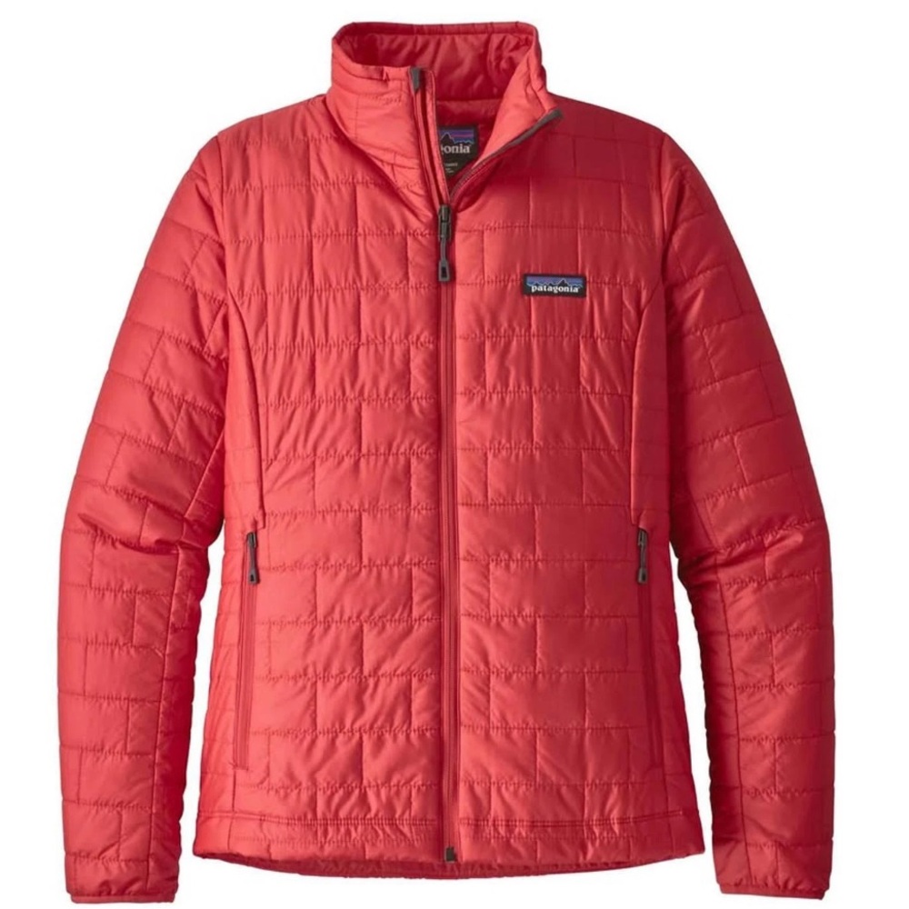 Patagonia Red Nano Puff Ripstop Quilted Primaloft Full Zip Sz XL Packable